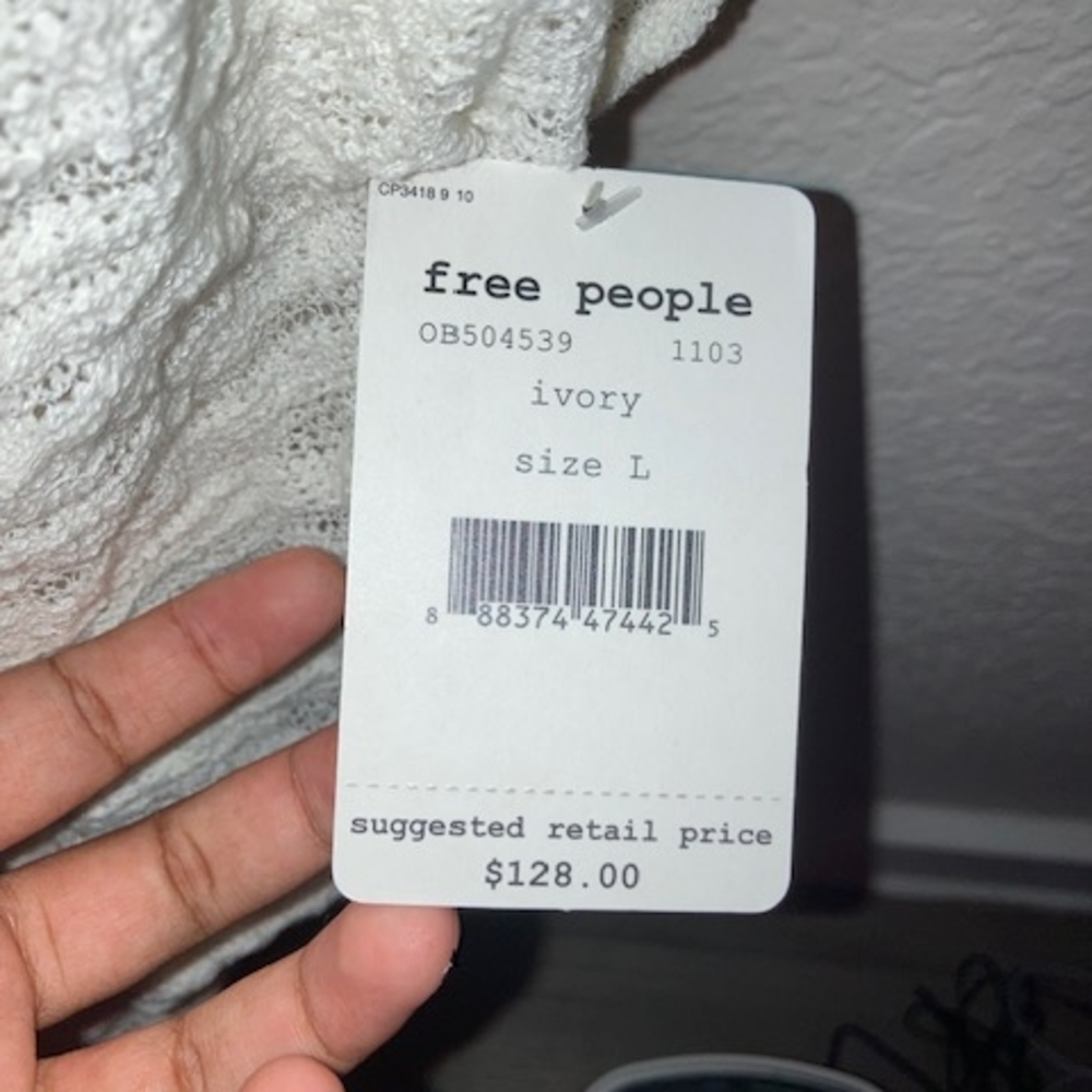 Free People Cream Knit Sweater